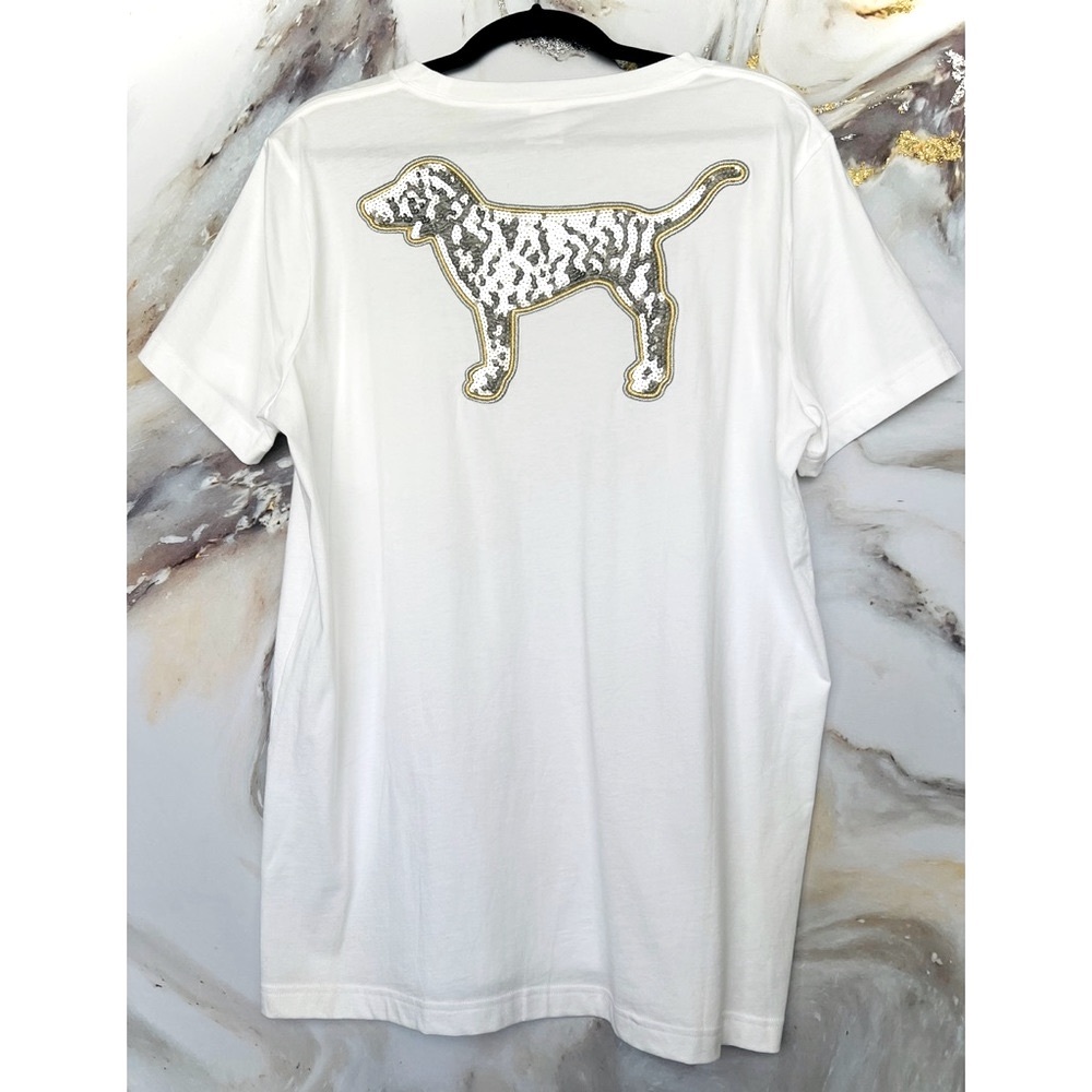 PINK Large Sequin Tee